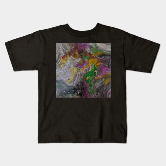 Nebula - Pour Painting Kids T-Shirt by NightserFineArts